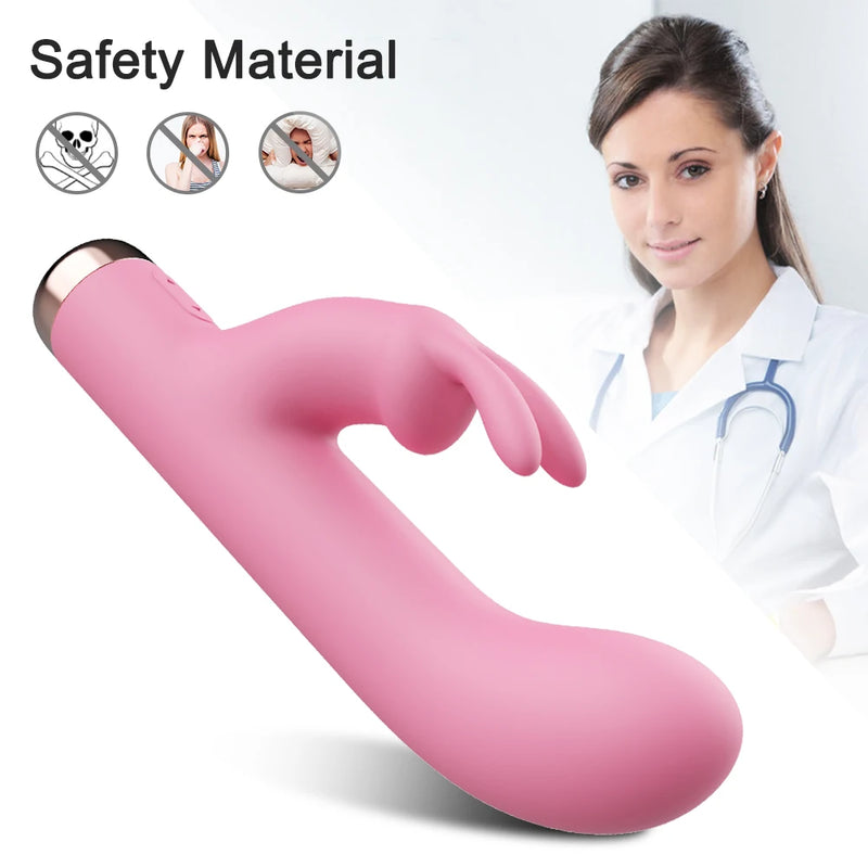 the RABBIT - Mini Rabbit Vibrator for Women Clit Clitoris Stimulator G Spot Dildo Silicone Sex Toys Masturbator Female  Adults Goods