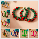 the WREATHS - Christmas Wreath Earrings Creative Christmas Garland Earrings Happy New Year Holiday Jewelry Gifts