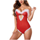 the SANTA TEDDY - Sexy Lingerie for Women Christmas Red Beauty Sexy Mesh Pajamas Fun Set Red Bodysuit Babydoll Underwear