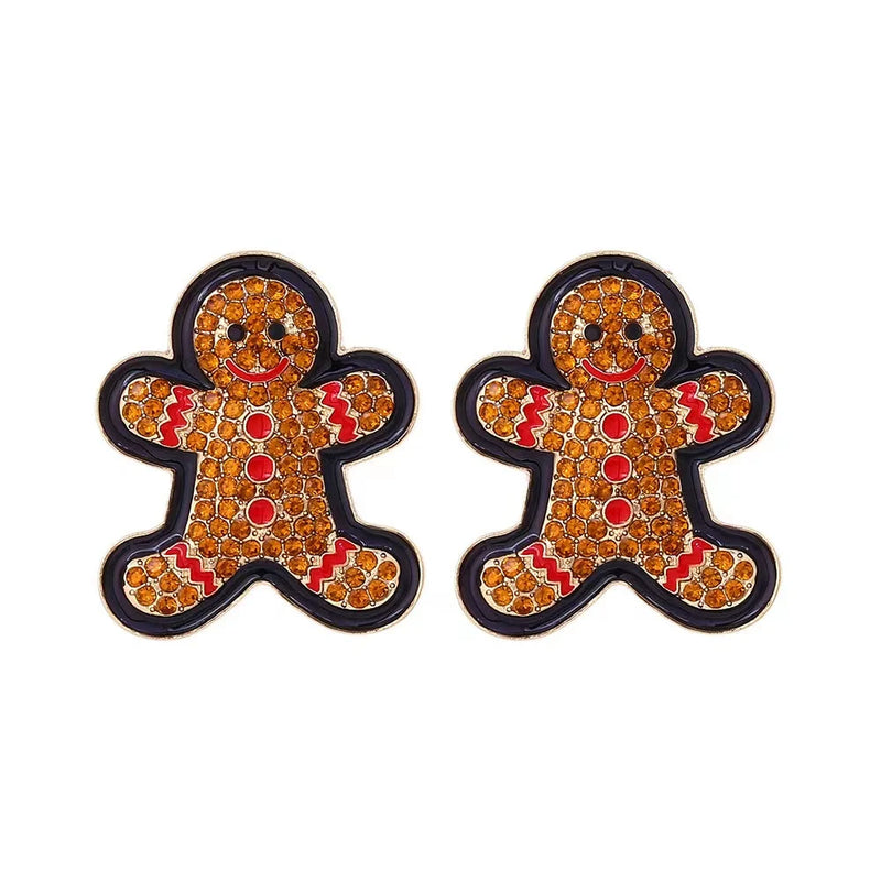 the MERRIMENT COLLECTION - Sweet Christmas Gingerbread Man Earrings New Year Gifts