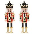 the NUTCRACKER - Christmas Nutcracker Earrings Shiny Rhinestone Nutcracker Soldier Earrings Perfect Festival Party Gifts