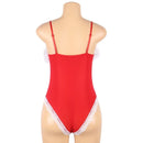 the SANTA TEDDY - Sexy Lingerie for Women Christmas Red Beauty Sexy Mesh Pajamas Fun Set Red Bodysuit Babydoll Underwear