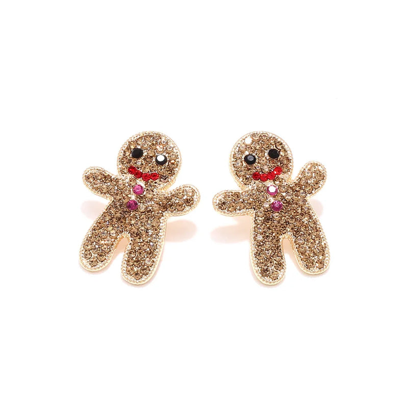 the MERRIMENT COLLECTION - Sweet Christmas Gingerbread Man Earrings New Year Gifts