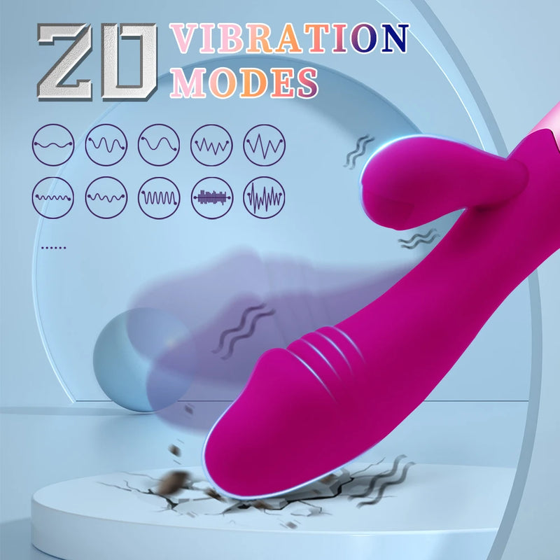 the G-SPOT - Strong G Spot Dildo Rabbit Vibrator Soft Silicone Pussy Massager Rechargeable Vagina Clitoris Stimulator Adult Sex Toy for Woman