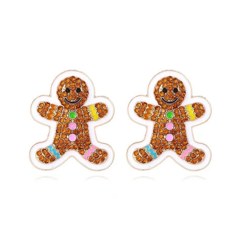 the MERRIMENT COLLECTION - Sweet Christmas Gingerbread Man Earrings New Year Gifts