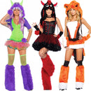 the PARTY ANIMAL - Deluxe Plush Monster Animal Costume for Adult Leopard Fox Cat Girl Cosplay Costume Halloween Costumes Fancy Party Dress