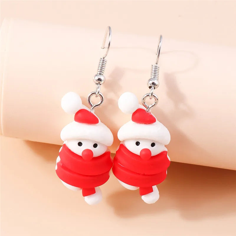 the HAPPY HOLIDAYS COLLECTION - Merry Christmas Earrings Fashion Christmas Tree Deer Santa Drop Earrings New Year Jewelry Gifts