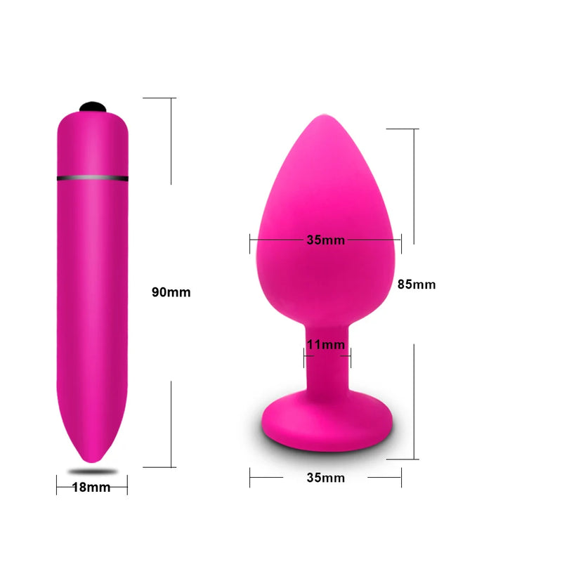 the DIAMOND - S/M/L Anal Plug Butt Vibrator Women/Men Soft Silicone Round Shaped Erotic Bullet Anal plug Bullet Gay Sex Toys for Adults