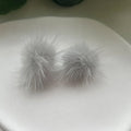 the FURBALL COLLECTION - Genuine Mink Fur Ball Fur Pom Pom Stud Earrings SoftJewelry Cute Christmas Gift