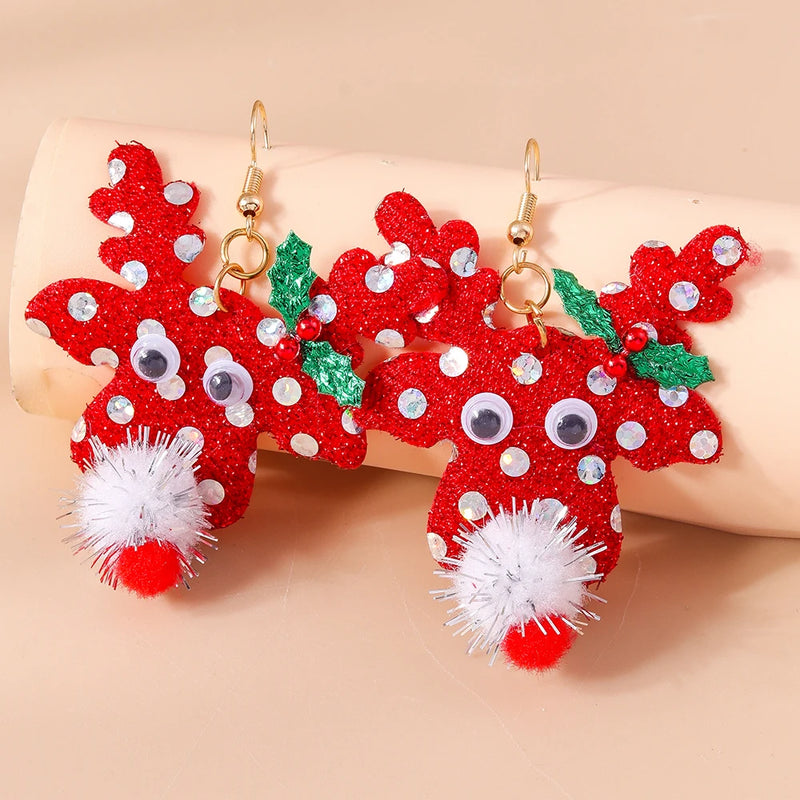 the HAPPY HOLIDAYS COLLECTION - Merry Christmas Earrings Fashion Christmas Tree Deer Santa Drop Earrings New Year Jewelry Gifts