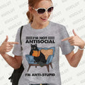 the ANTI-SOCIAL - Funny Cat Reading Book T-Shirt for Women