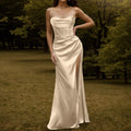 the CLAUDIA - Elegant Corset Fishbone Tube Top Spaghetti Strap Long Evening Dress