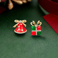 the CHRISTMAS COLLECTION - Fashion Christmas Green Bowknot Bell Pendant Earrings for Women Exquisite Elk Wind Chimes Dangle Earrings New Year Xmas Gifts