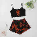 the SWEET DREAMS - Chinese Dragon Element Pajamas Set for Women Spaghetti Strap & Shorts Sleepwear