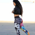 the COMIC STRIP LEGGINGS - Digital Printing Workout High Waist Push Up Leggings