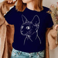 the SPHINX CAT - Casual Fashion Graphic Short Sleeve Sphinx Cat T-Shirts for Women