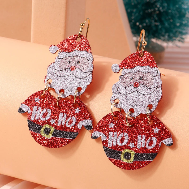 the HAPPY HOLIDAYS COLLECTION - Merry Christmas Earrings Fashion Christmas Tree Deer Santa Drop Earrings New Year Jewelry Gifts