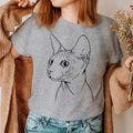 the SPHINX CAT - Casual Fashion Graphic Short Sleeve Sphinx Cat T-Shirts for Women