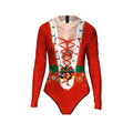 the SANTA/ELF ON THE SHELF - Christmas Elf Costume Santa Claus Bodysuit 3D Print Suit New Year Sexy Swimsuit Fancy Holiday Dress Up