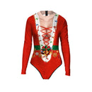 the SANTA/ELF ON THE SHELF - Christmas Elf Costume Santa Claus Bodysuit 3D Print Suit New Year Sexy Swimsuit Fancy Holiday Dress Up