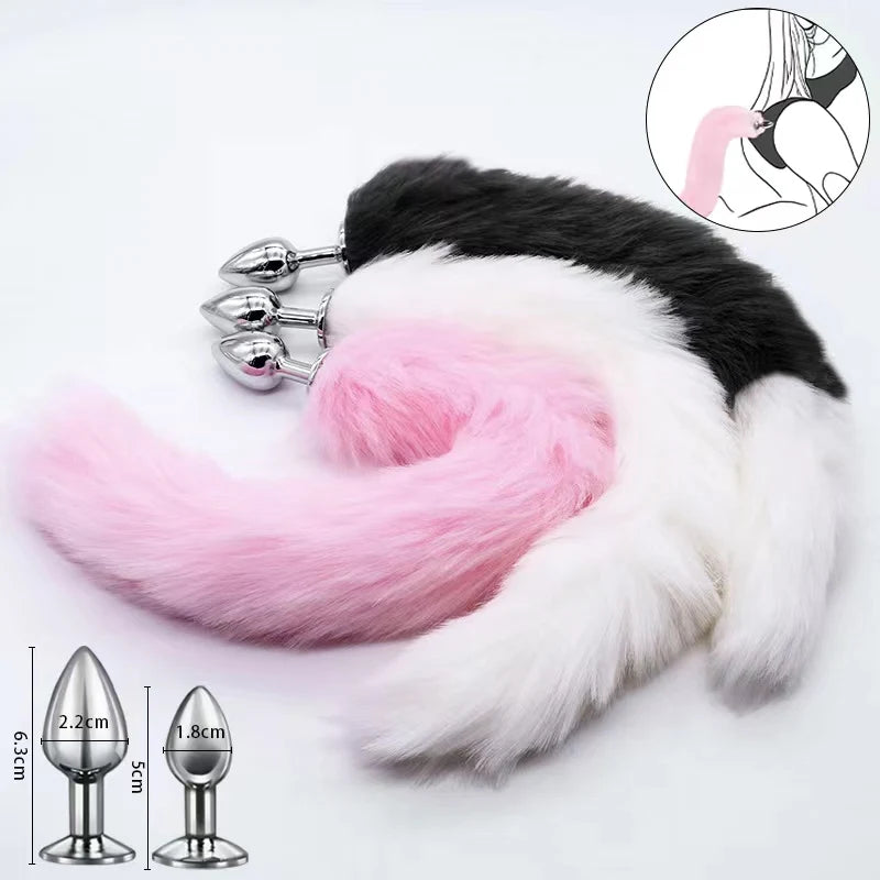 the FOXTAIL - Mini Fox Anal Plug Cute Tail Anal Toys for Beginner Stainless Steel Anal Plug BDSM Game Cosplay Sex Toys for Woman Couple Men