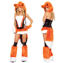 the PARTY ANIMAL - Deluxe Plush Monster Animal Costume for Adult Leopard Fox Cat Girl Cosplay Costume Halloween Costumes Fancy Party Dress