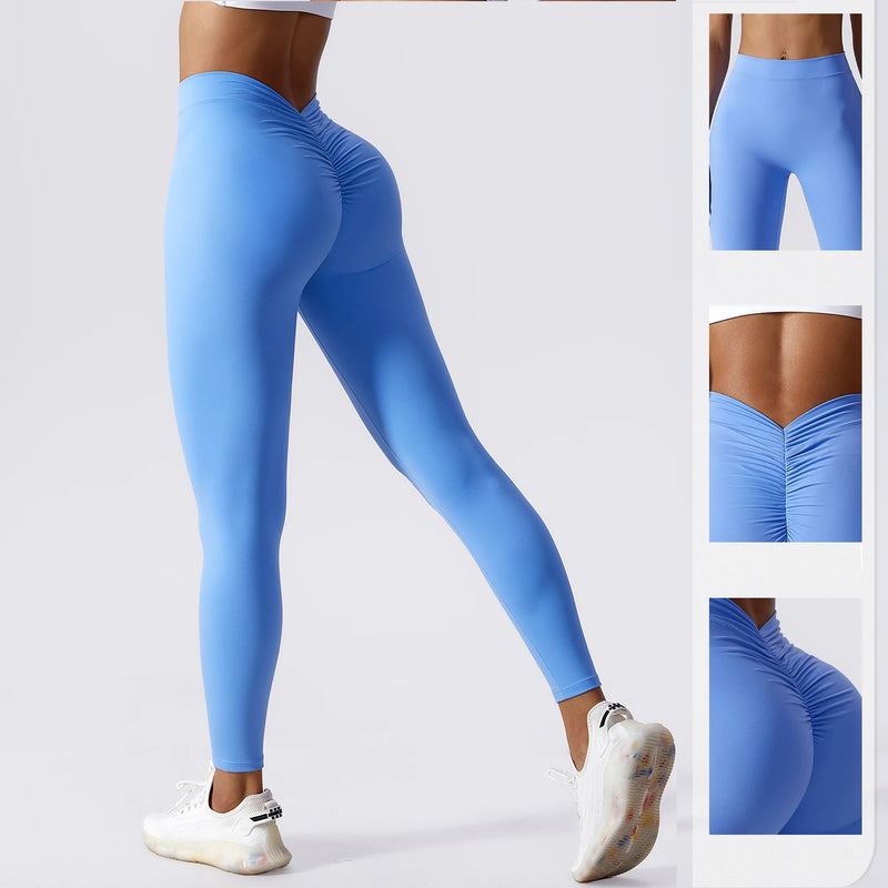 the SCRUNCH BUTT LEGGINGS - V Butt Sexy Yoga Pants Fitness Workout Gym Running Leggings High Waist Active Wear Tight Pants