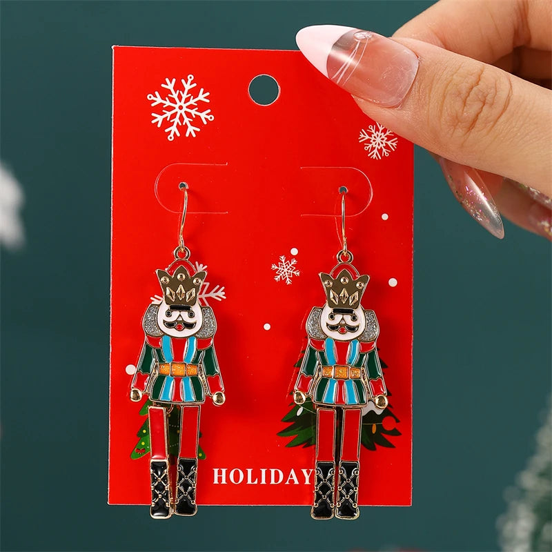 the NOEL COLLECTION - Plush Christmas Tree Earrings Cute Rhinestone Santa Claus Bells Drop Earring Xmas New Year Holiday Jewelry