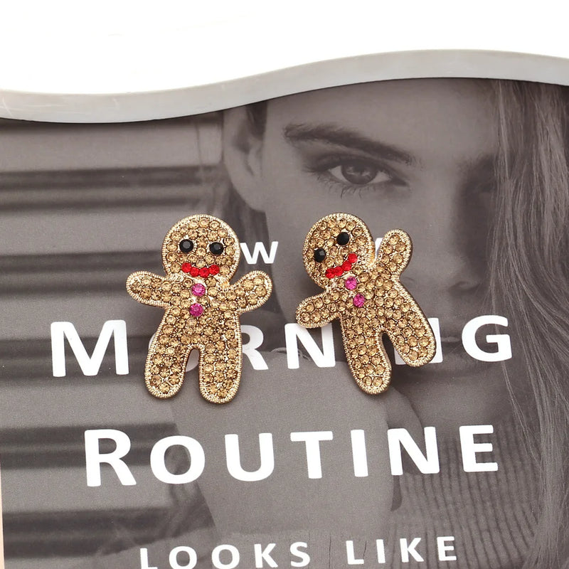 the MERRIMENT COLLECTION - Sweet Christmas Gingerbread Man Earrings New Year Gifts