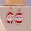 the JOLLY COLLECTION - Fashion Merry Christmas Wreath Circle Hoop Earrings New Year Party Festival Jewelry Gifts