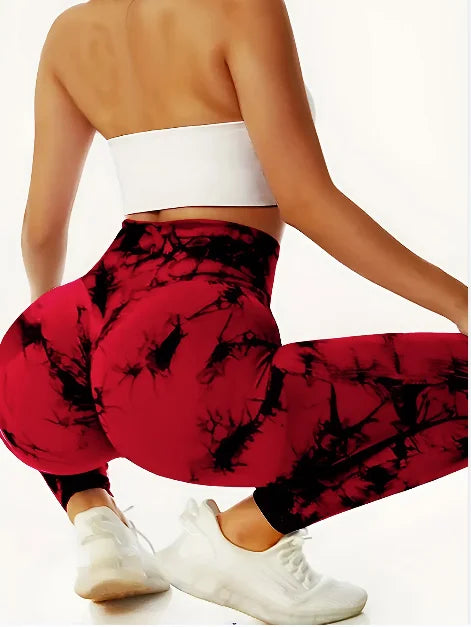 the GRANITE LEGGINGS - High Waisted Buttocks Lifted Belly Contracted Tie-Dyed Gym Yoga Leggings Sportswear