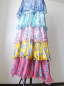 the PRETTY PASTEL - Spring/Summer Women's Sleeveless Tie-Waist Ruffle Tiered Midi Dress with Contrasting Details Party Vacation Dress