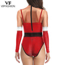 the SANTA/ELF ON THE SHELF - Christmas Elf Costume Santa Claus Bodysuit 3D Print Suit New Year Sexy Swimsuit Fancy Holiday Dress Up
