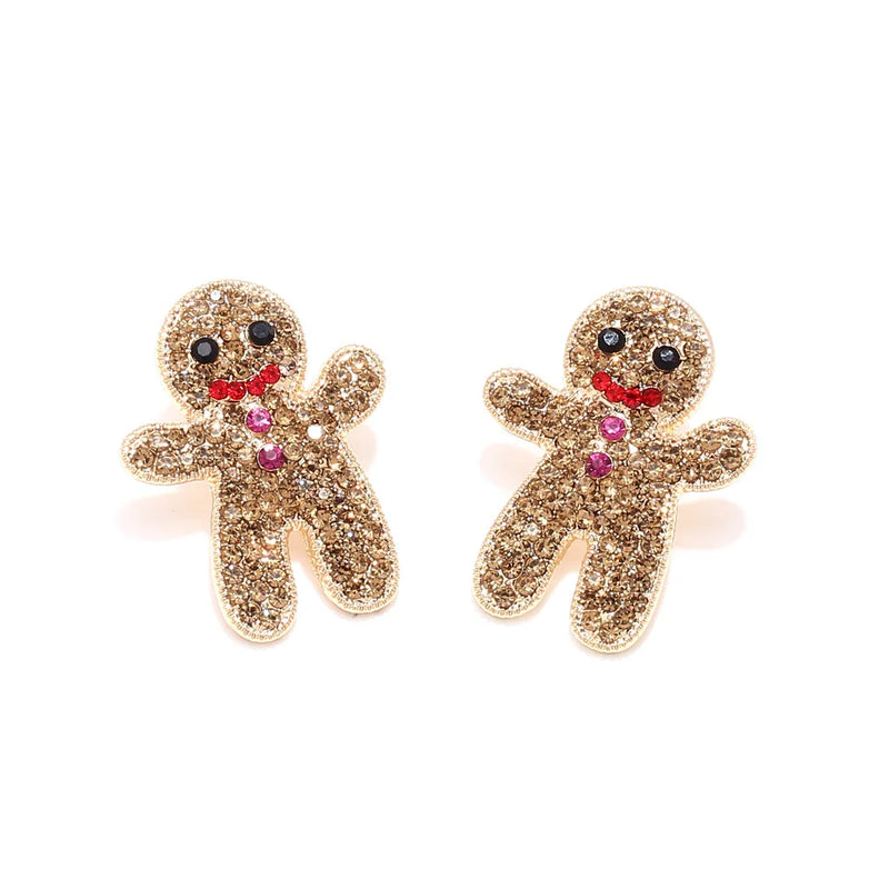 the MERRIMENT COLLECTION - Sweet Christmas Gingerbread Man Earrings New Year Gifts