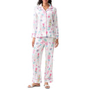 the NUTCRACKER - Women's Silk Satin Pajama Set Christmas Nutcracker Long Sleeve Shirt Tops and Wide Leg Pants Sleepwear