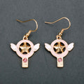 the GLAM GIRL COLLECTION - Earrings Time Key Moon Stick Crystal Pearl Dangle Earrings Kawaii Christmas Gift