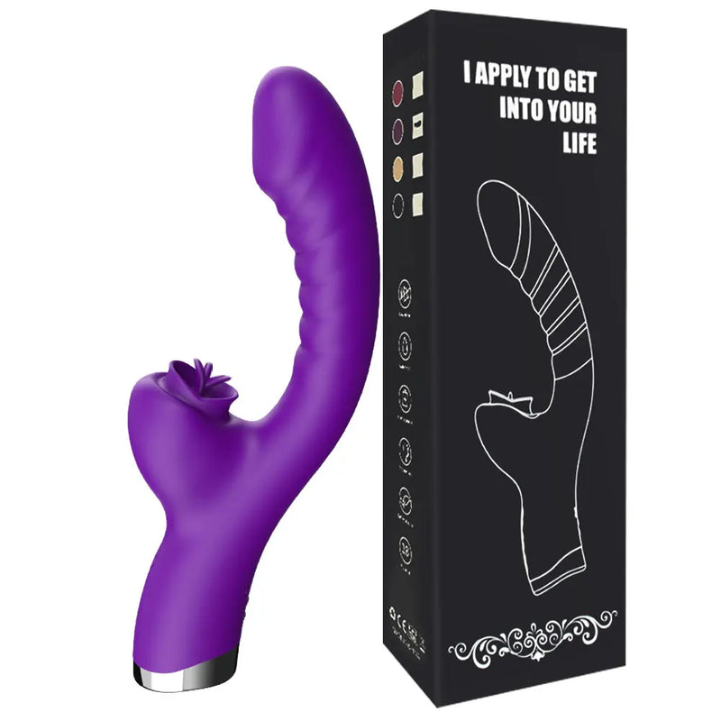 the LICKER - Tongue Licking Vibrator 2 In 1 Adult Women Sex Toys Dildos Vibrators Clitoris Stimulator With 20 Speeds Vibrators Sex Product