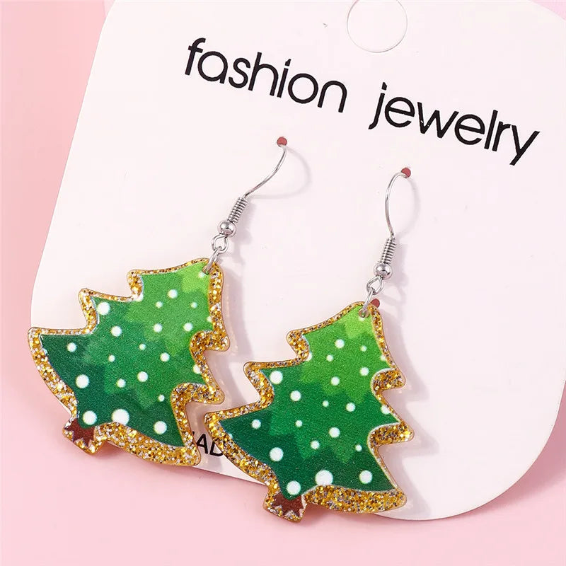 the HAPPY HOLIDAYS COLLECTION - Merry Christmas Earrings Fashion Christmas Tree Deer Santa Drop Earrings New Year Jewelry Gifts