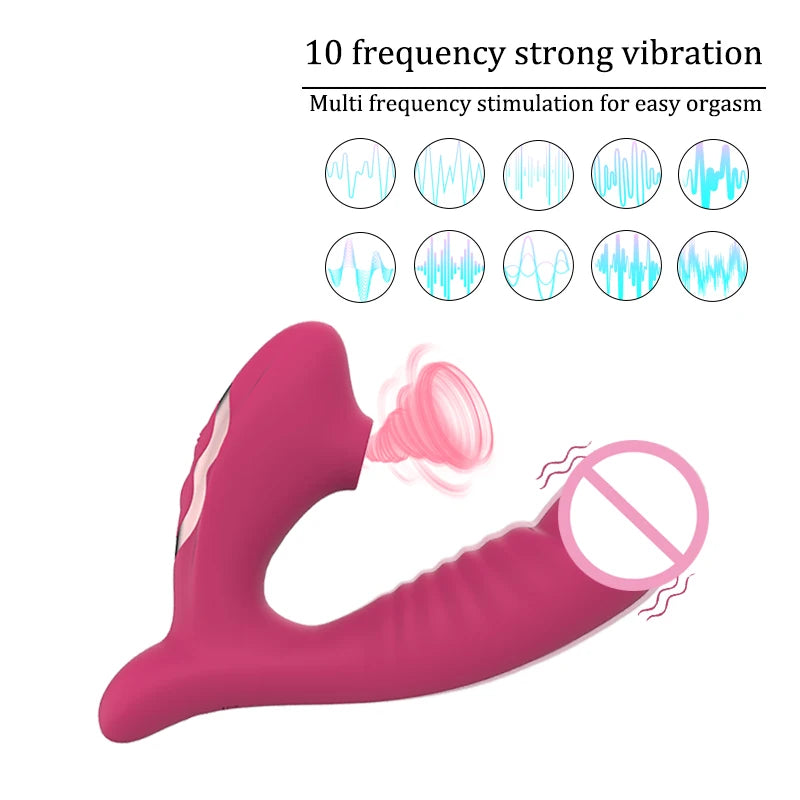 the ORAL PLEASURE - Sucking Vibration 2-in-1 Vibrator 10-Speed Oral Sex 10-Speed Vibration Clitoris Stimulation Vaginal Massage Female Sex Toy