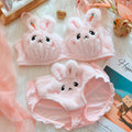 the FUR BABY - Girls' Plush Underwear Japanese Cute Push-Up Bra Set Comfortable and Warm Lingerie Underpants Suit for Women