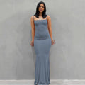 the MONA - Elegant Sexy Bodycon Slip Sleeveless Backless Maxi Dress