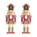 the NUTCRACKER - Christmas Nutcracker Earrings Shiny Rhinestone Nutcracker Soldier Earrings Perfect Festival Party Gifts