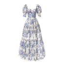the BRIDGERTON - Spring/Summer Women's Off Shoulder Floral Long Dress, Fashion Long Dress European and American Women's Wear