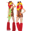 the PARTY ANIMAL - Deluxe Plush Monster Animal Costume for Adult Leopard Fox Cat Girl Cosplay Costume Halloween Costumes Fancy Party Dress