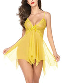 the SILENT WHISPER - Hot Sexy Lingerie Women Erotic Pajamas Lace Nightdress Babydolls Clothes Transparent Dress with Panties Nighties