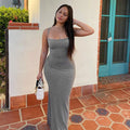 the MONA - Elegant Sexy Bodycon Slip Sleeveless Backless Maxi Dress