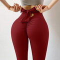 the BOW BOOTY LEGGINGS - Sexy Bowknot Leggings Pants Bow Bandage Push Up Exercise Fitness Yoga Pants