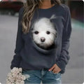 the CAT MOM - 3D Print Casual Long Sleeve Oversized Loose T-Shirts for Women