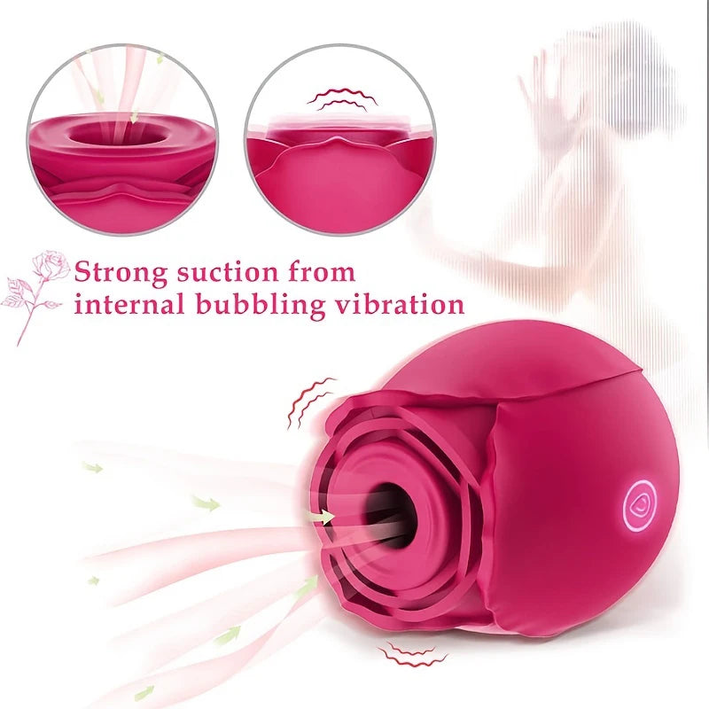 the ROSEBUD - Rose Shape Vagina Sucking Vibrator Intimate Good Nipple Sucker Oral Licking Clitoris Stimulation Powerful Sex Toys for Women