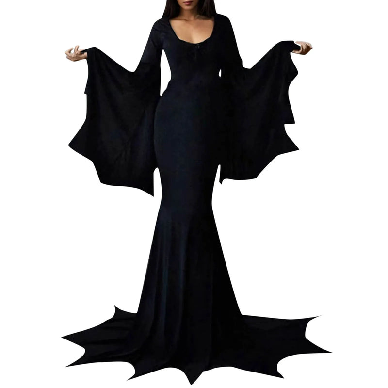 the GOTH WITCH - Gothic Winter New Flared Sleeve Witch Dress